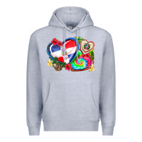 Heather Grey western leopard  dominican republic  hearts Premium Hoodie - AdoDesignShop