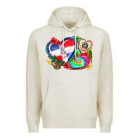 Oatmeal Heather western leopard  dominican republic  hearts Premium Hoodie - AdoDesignShop