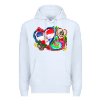 White western leopard  dominican republic  hearts Premium Hoodie - AdoDesignShop