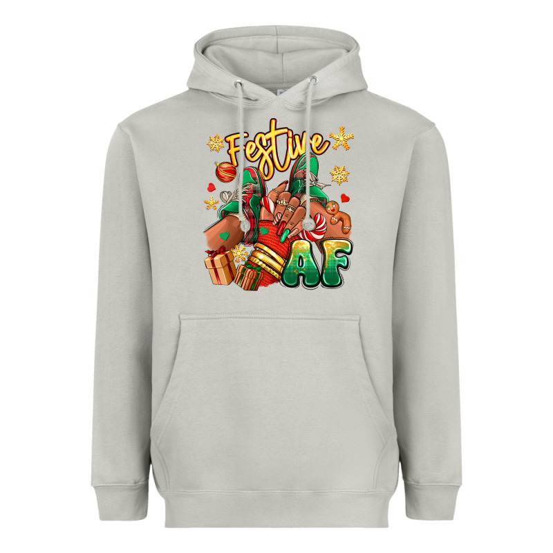 Festive Af Christmas Black Girl Sneakers Heavyweight Hoodie by RanaPortraitStore | Teevron