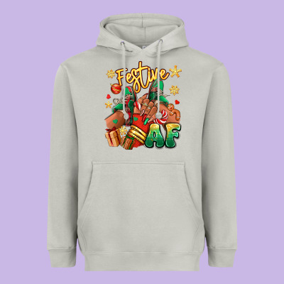 Heavyweight Hoodie Festive af Christmas black girl sneakers