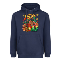 Navy Festive af Christmas black girl sneakers Heavyweight Hoodie - RanaPortraitStore