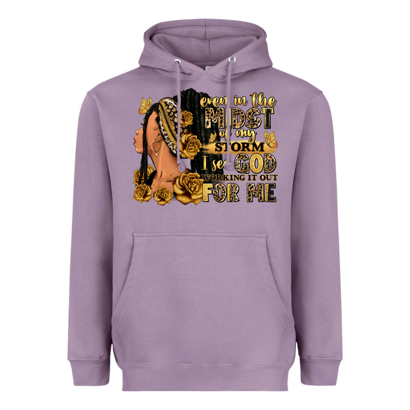 Even In The Midst Of My Storm Afro Woman Heavyweight Hoodie by RanaPortraitStore | Teevron