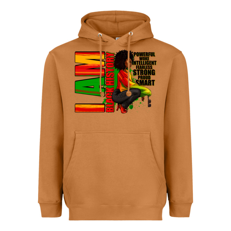 I Am Black History Afro American Woman Heavyweight Hoodie by RanaPortraitStore | Teevron