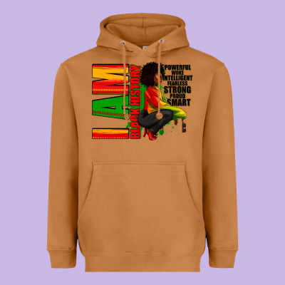 Heavyweight Hoodie I am black history Afro American woman