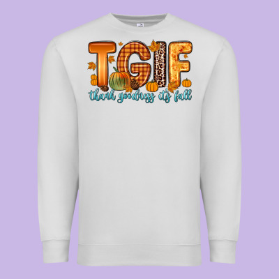 Tgif Thank Goodness It S Fall Premium Sweatshirt Designed By Zillion Design Studio