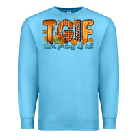 Ocean Blue tgif thank goodness it s fall Premium Sweatshirt - Zillion Design Studio