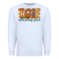 White tgif thank goodness it s fall Premium Sweatshirt - Zillion Design Studio