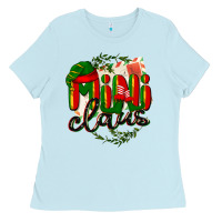 Baby Blue mini claus christmas Ladies Tee - BarkalooDesign