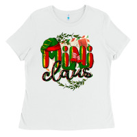 White mini claus christmas Ladies Tee - BarkalooDesign