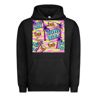 Pigment Black hello summer and beer seamless pattern Urban Hoodie - BundleAndBundleShop