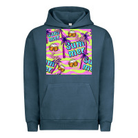 Pigment Midnight Navy hello summer and beer seamless pattern Urban Hoodie - BundleAndBundleShop