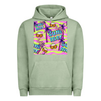 Pigment Oil Green hello summer and beer seamless pattern Urban Hoodie - BundleAndBundleShop