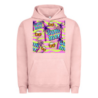Pigment Salmon hello summer and beer seamless pattern Urban Hoodie - BundleAndBundleShop