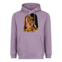 Lavender Gold roses afro woman Heavyweight Hoodie - RanaPortraitStore