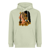 Matcha Gold roses afro woman Heavyweight Hoodie - RanaPortraitStore