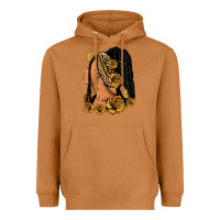 Gold Roses Afro Woman Heavyweight Hoodie | Teevron