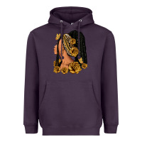 Plum Gold roses afro woman Heavyweight Hoodie - RanaPortraitStore