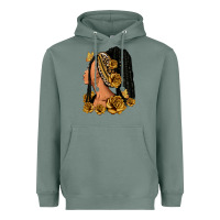 Sage Gold roses afro woman Heavyweight Hoodie - RanaPortraitStore