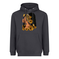 Smoke Gold roses afro woman Heavyweight Hoodie - RanaPortraitStore