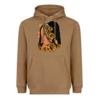 Toasted Coconut Gold roses afro woman Heavyweight Hoodie - RanaPortraitStore