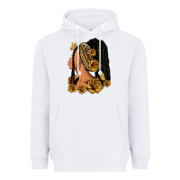 White Gold roses afro woman Heavyweight Hoodie - RanaPortraitStore