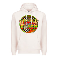 Pale Pink Race coach with leopard and peace hand Premium Hoodie - AdoDesignShop
