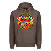 Coffee Race coach with leopard and peace hand Premium Hoodie - AdoDesignShop