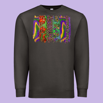 Mardi Gras Brushstroke Premium Sweatshirt Designed By Ranaportraitstore