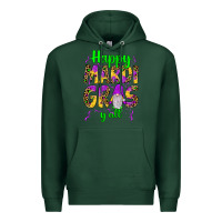 Sports Green happy mardi gras y'all gnome Premium Hoodie - JahusDesignShop