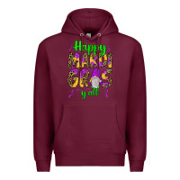 Burgundy happy mardi gras y'all gnome Premium Hoodie - JahusDesignShop