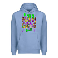 Colony Blue happy mardi gras y'all gnome Premium Hoodie - JahusDesignShop