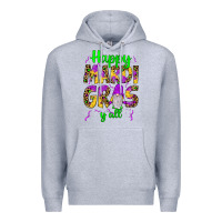 Heather Grey happy mardi gras y'all gnome Premium Hoodie - JahusDesignShop
