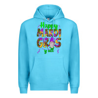 Ocean Blue happy mardi gras y'all gnome Premium Hoodie - JahusDesignShop