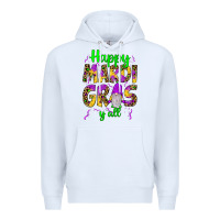 White happy mardi gras y'all gnome Premium Hoodie - JahusDesignShop