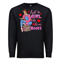 Black just a girl who loves books Premium Sweatshirt - texasbilliewilder