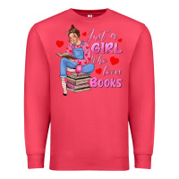 Cardinal just a girl who loves books Premium Sweatshirt - texasbilliewilder