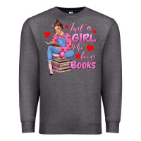 Charcoal Heather just a girl who loves books Premium Sweatshirt - texasbilliewilder