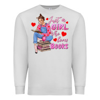 Dove Grey just a girl who loves books Premium Sweatshirt - texasbilliewilder