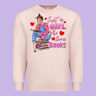Just A Girl Who Loves Books Premium Sweatshirt Designed By Texasbilliewilder