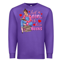Purple just a girl who loves books Premium Sweatshirt - texasbilliewilder