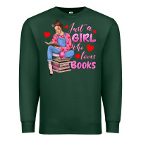 Sports Green just a girl who loves books Premium Sweatshirt - texasbilliewilder