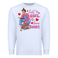 White just a girl who loves books Premium Sweatshirt - texasbilliewilder