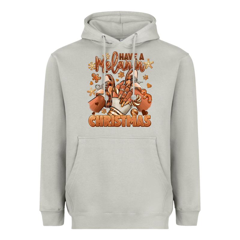 Have A Melanin Christmas Black Girl Sneakers Heavyweight Hoodie by RanaPortraitStore | Teevron