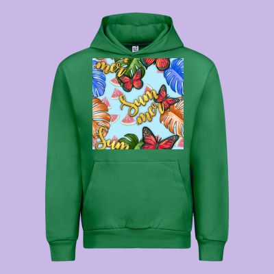 Summer And Leaf Seamless Pattern Urban Hoodie Designed By Bundleandbundleshop