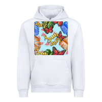 White summer and leaf seamless pattern Urban Hoodie - BundleAndBundleShop