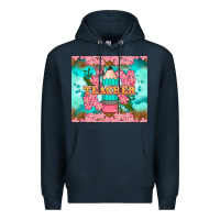 Navy teacher floral pencil tumbler Premium Hoodie - BundleAndBundleShop