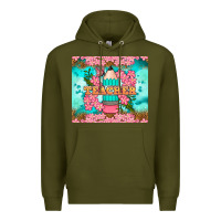 Army Green teacher floral pencil tumbler Premium Hoodie - BundleAndBundleShop