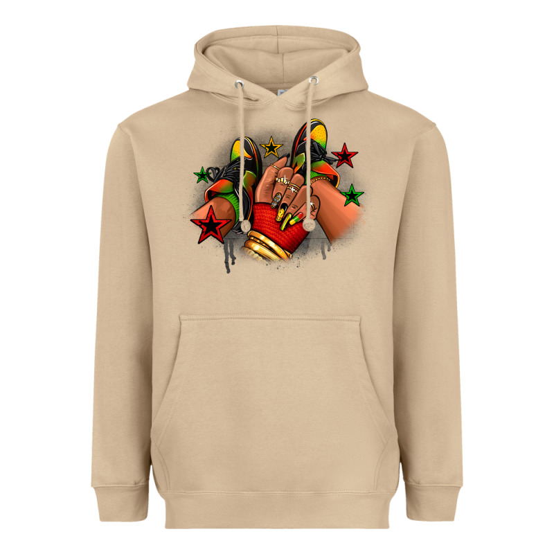 Juneteenth Black Girl Sneakers Heavyweight Hoodie by RanaPortraitStore | Teevron