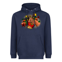 Navy Juneteenth black girl sneakers Heavyweight Hoodie - RanaPortraitStore